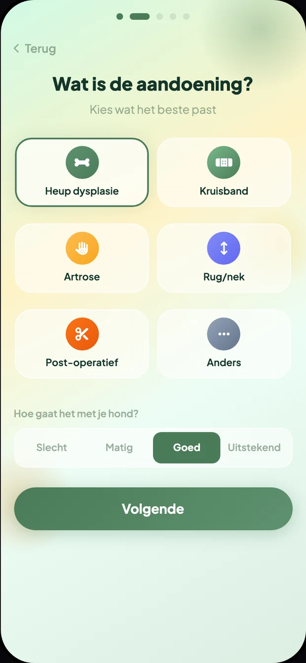 Vet Fysio onboarding: beoordeling van je hond